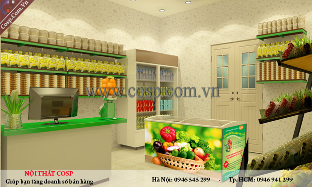 Thiết kế nội thất shop thực phẩm sạch - Chị Trang - Đội Cấn1